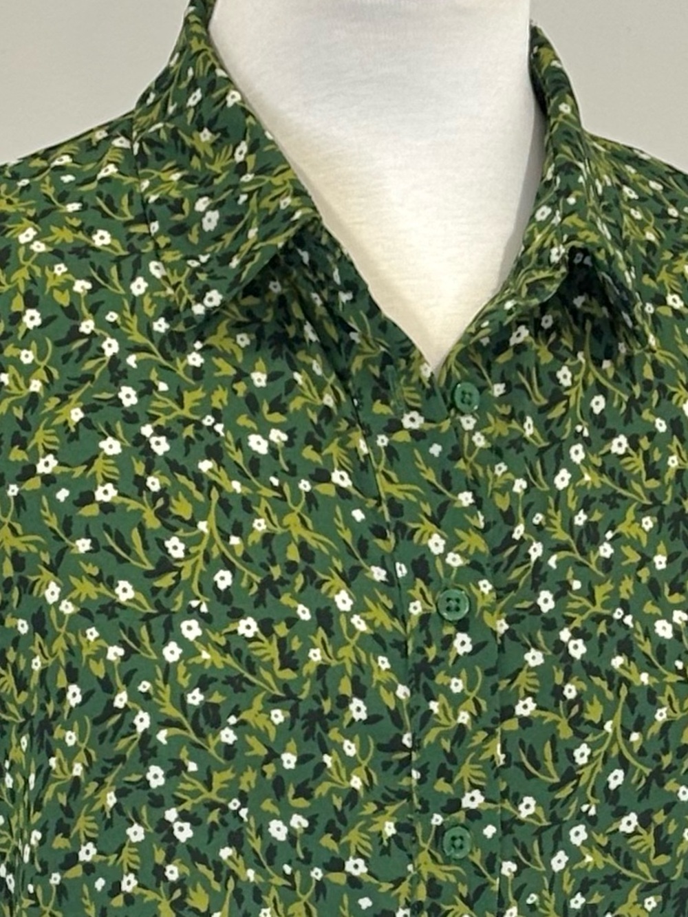 Twik green ditsy floral shirt